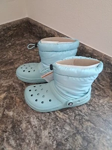 Crocs Classic Neo Puff Short Snow Boots Women’s 5 Pure Water Blue New...... - Picture 1 of 10