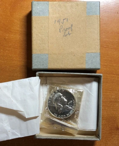 1951 U.S. Silver Proof Set (In Original Mint Box) in Original Plastic w/Tissue Cover