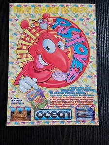 PUSHOVER OCEAN COMMODORE AMIGA 1990S GAME ADVERT 8.5X11.8" POSTER - Picture 1 of 5