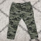 Pantalon femme Nili Lotan x cible 16 W 18 W camouflage vert taille moyenne jeans extensibles