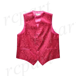 Neu Herren Paisley Smoking Weste Weste nur Abschlussball Hot Pink formelle Hochzeit - Bild 1 von 3