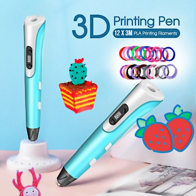 GEEETECH 3D Printing Pen Drawing Pen Printer + LCD Screen + USB Cable+ PLA Filaments TG18