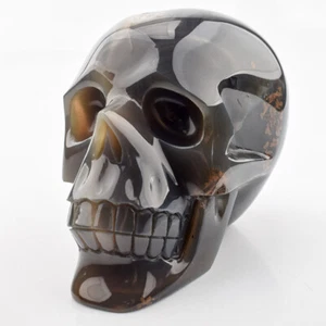 Geoda de ágata natural de 5,1"" calavera de cristal tallada a mano, realista, curativa - Imagen 1 de 10