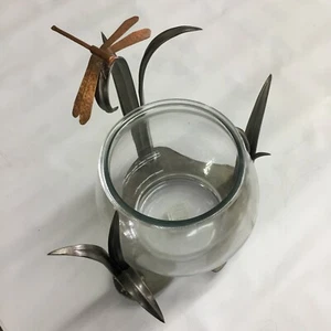 Glass Fish bowl with Decorative Custom Made Metal Bowl Holder - Picture 1 of 8
