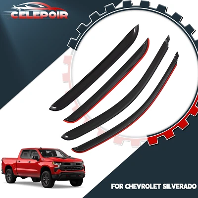 OEM 2007-2013 Chevy Silverado In-Channel Smoke Window Visor Rain Guard Deflector - Image 1 of 4