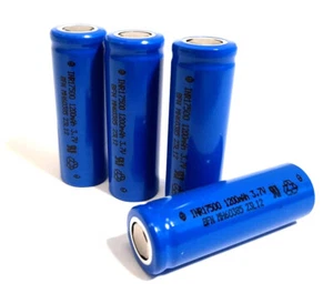4 Akkuzellen Enerpower 17500 Li-Ion 3,6V 1200 mAh Flach ungeschützt UL