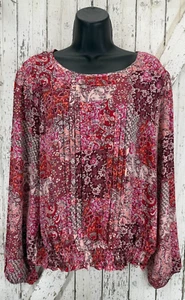Counterparts Women XL Sheer Crepe Lightweight Pull Over Boat Neck Shirt - Picture 1 of 7