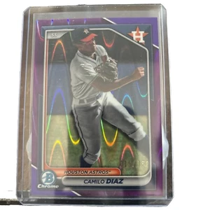 2024 BOWMAN CHROME - CAMILO DIAZ - PURPLE REFRACTOR 19/250 HOUSTON ASTROS - Picture 1 of 2