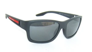 GAFAS DE SOL POLARIZADAS PRADA LINEA ROSSA PS 01WS UFK07H GOMA GRIS PLATA ESPEJO - Imagen 1 de 6