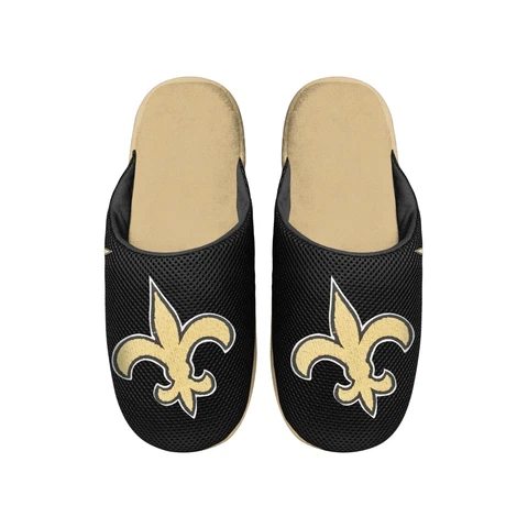 New Orleans Saints 2022 NFL Men's Big Logo Mesh Slide on Slipper FREE SHIP Cover