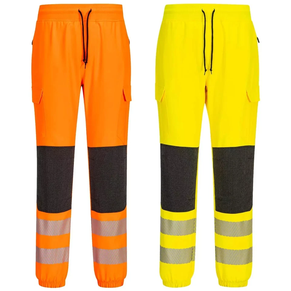 Portwest PW3 Hi Vis Flexi Jogger Work Trouser Lightweight Stretch Safety Pants