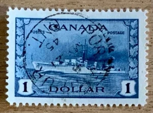 CANADÁ 1942 $1 DESTRUCTOR SG388 CDS USADO .CAT £15 - Imagen 1 de 1