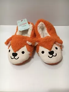 Cat & Jack Toddler Boys Girls Orange White Fox Slippers Size Large 4T/5T NWT New - Picture 1 of 2