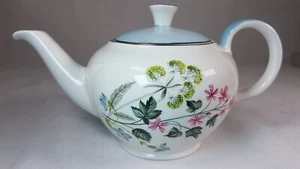 Teapot Burleigh Ware Blue Mist Windsor Shape Floral Design 11cm High Rare Prop - Picture 1 of 15