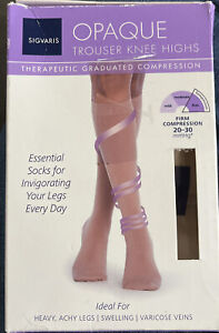 Sigvaris Opaque Trouser Compression Knee Highs 20-30 mm, Size A Small-Natural