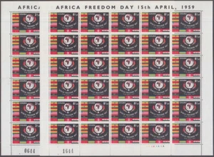 GHANA Sc # 46-7 MNH HOJAS CPL de 25 - BANDERAS DE ESTADOS AFRICANOS - Imagen 1 de 2