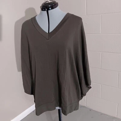 Poncho túnica suave ligero verde talla grande Lou and Grey for Loft para mujer Foto 1 de 4