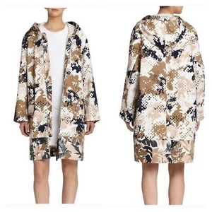 Rag & Bone White Natural Randi Camo Cotton Hooded Oversized Canvas Jacket, Large - Picture 1 of 9