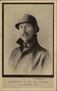BÉLGICA ~1935 S. M. ALBERT Roi des Belges rey nobleza y monarquía postal postal - Imagen 1 de 2