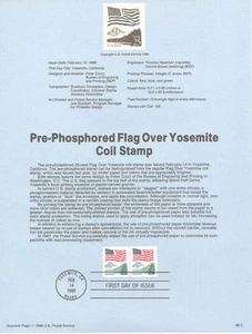 #8903 25c Yosemite/Flag Coil Stamp #2280a USPS Souvenir Page - Picture 1 of 1