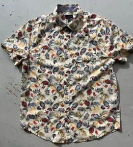 Men's Structure Shirt Multicolor Floral M Hawaiian Tropical Luau Surf Vacation - Picture 1 of 16
