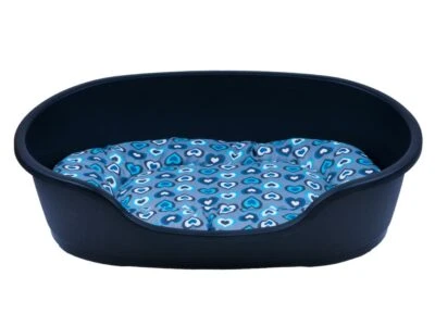 Hundebett Hundekorb anthrazit + Kissen Herzen mint