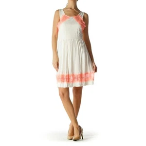 free people mini sun dress white and pink size 0 XS - Picture 1 of 5