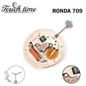 Ronda 709 Swiss Quartz Movement- Moon Phase– White Date at 6-3Hands. - Imagen 1 de 2