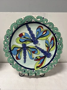 RARE Dana Wittmann “Dragonfly” 17” Ceramic Plate – Caffco - Picture 1 of 7