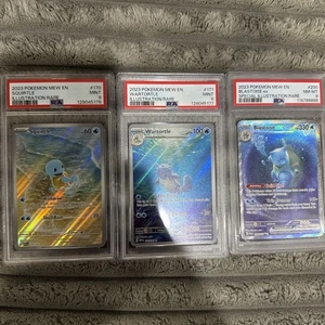 Squirtle Wartortle Blastoise EX 170/165 PSA 9 & 8 MINT LOT  - Picture 1 of 1