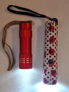 2 - Small Flashlights -LED- New Batteries - Work good - see pictures for Length - Picture 1 of 8