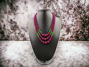 Jade Quartz & Hematite Necklace/Real Pink and Green Quartz with Hematite