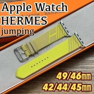 HERMES Apple Watch 42/44/45mm Yellow Band Single Tour Twill Jump - Zdjęcie 1 z 6
