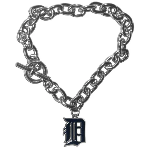Detroit Tigers Charm Chain Link Bracelet [NEW] MLB Wrist Neckalce Jewelry Cover