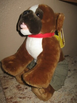 BUILD A BEAR 15" PLUSH BOXER BULLDOG PUPPY DOG BEAREMYS KENNEL PALS- SOUNDS TAGS - Image 1 of 4