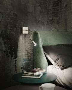Portici lampada flessibile comodino lettura nickel - Foto 1 di 3