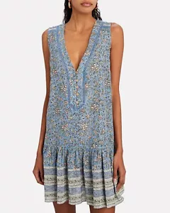 VERONICA BEARD Leanna Floral Cotton Shift Drop Waist Dress Nordstrom XS NWT $398 - Picture 1 of 12