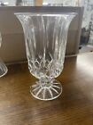 Vintage Deplomb  Cut Crystal Clear Glass St. George Candle Holder 7" Vase. AD
