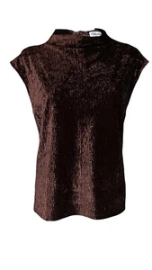 Calvin Klein Women's Plus Size Velvet Sleeveless Blouse - Picture 1 of 2