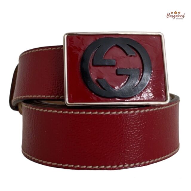 Gucci Reversible Belt with Interlocked GG Black/Red