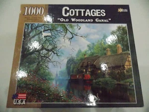 Cottages Old Woodland Canal 1000 Piece Puzzle 100% Complete GUC - Picture 1 of 2