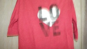 Mudd Girls Size 14 1/2 Love T-shirt red 3/4 sleeve - Picture 1 of 6