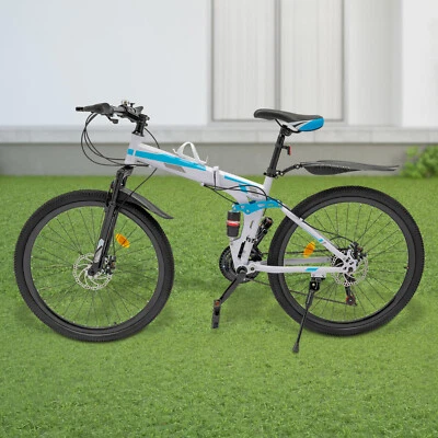 26" Folding Mountain Bike 21 Speed Men Bikes MTB Bicycle School Dual Disc Brake - Image 1 of 4