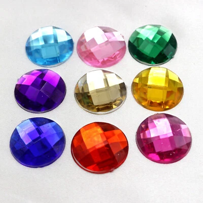 250 cuentas redondas de diamantes de imitación de acrílico de colores mezclados 18 mm sin agujero Foto 1 de 4
