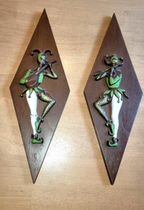Vintage BURWOOD Products Co MCM Jester Harlekin Wandhängeschild 1960er Jahre - Bild 1 von 3