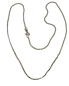 14k Solid Yellow Gold Italian Snake Chain Diamond Cut Necklace 1mm 18" 3.1g - Picture 1 of 9