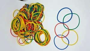 5 CM Latex elastische Gummibänder MEHRFARBIG für Zuhause Schule Büro Unternehmen - Bild 1 von 2