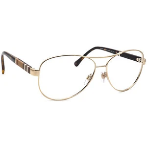 Burberry Sunglasses Frame Only B 3080 1145/T5 Gold/Plaid Aviator Italy 59 mm - Picture 1 of 8