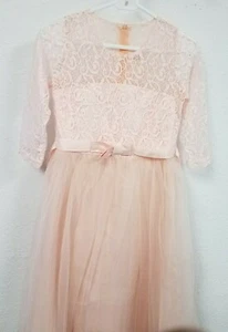 NNJXD Girls' Princess Prom Ball Gown Wedding Party Dress, Pink, 170 (13-14 yrs) - Picture 1 of 6