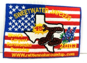 "Sweetwater Jaycees Patch 45° serpente a sonagli più grande del mondo arrotondato 2003 2,75""x4" - Foto 1 di 2